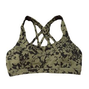 Lululemon Free To Be Serene Bra Efflorescent Barracks Green Black 6